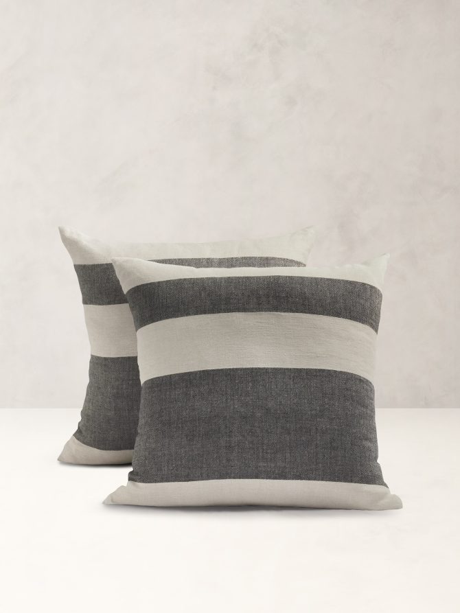 Bold Stripe Linen Sham Set
