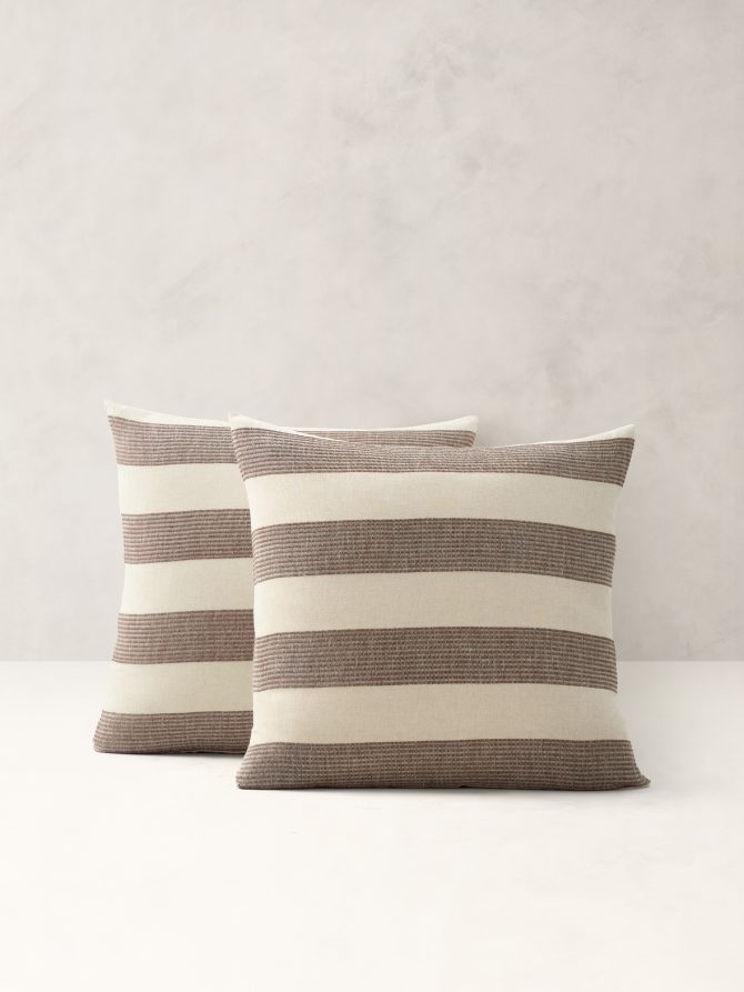 Corded-Stripe Linen Shams