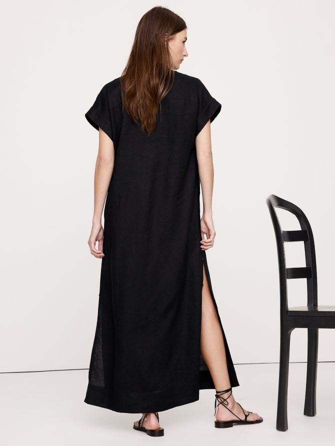 Linen Kaftan Maxi Dress - Image 3