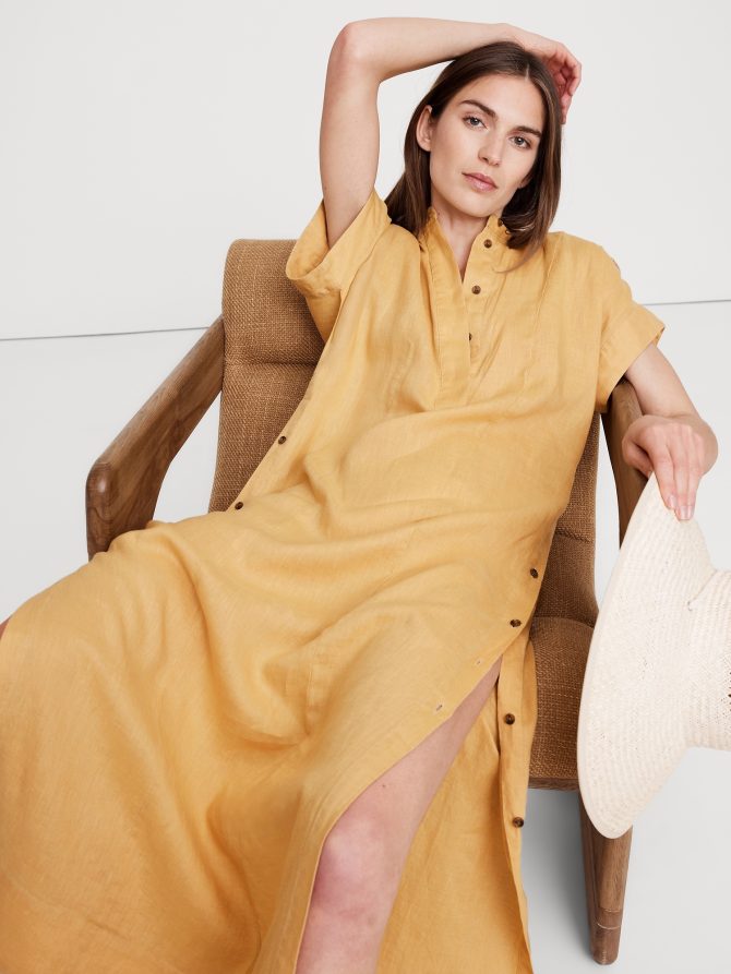 Linen Kaftan Maxi Dress - Image 7