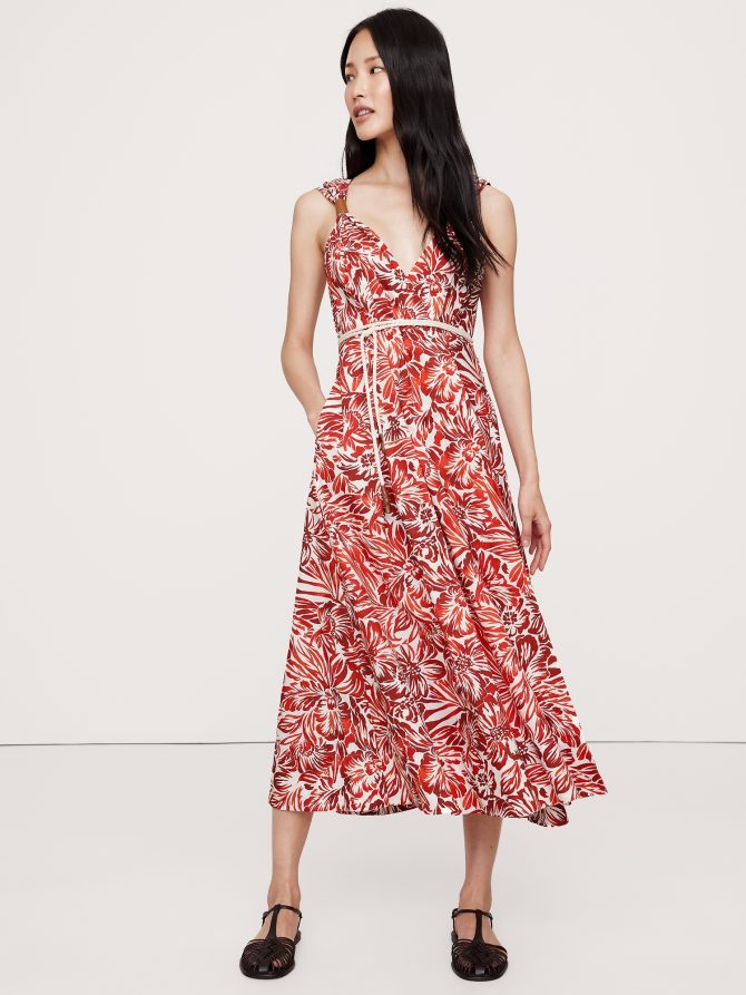 Cotton Poplin Wrap Maxi Dress - Image 8