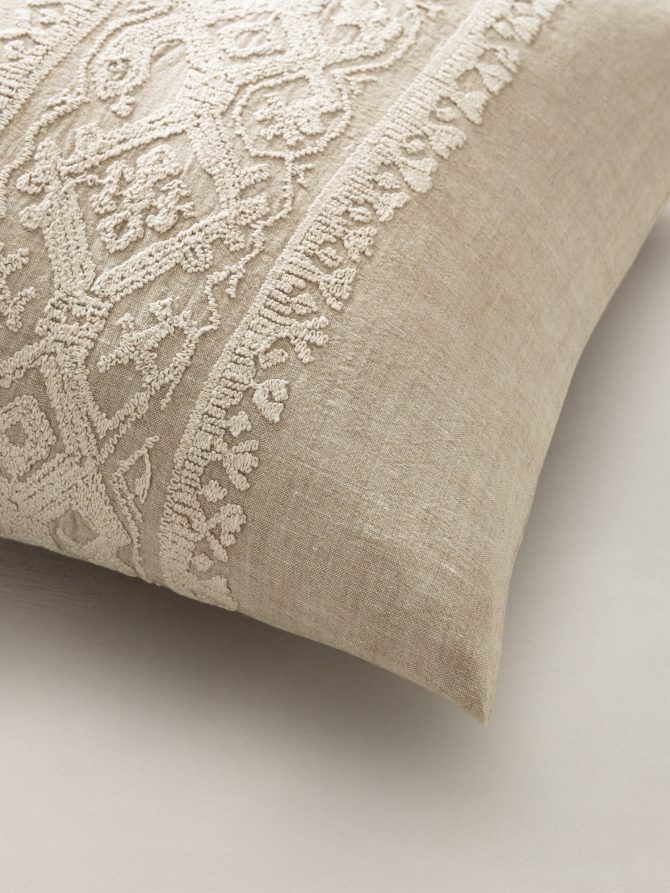 Embroidered Linen-Cotton Sham Set - Image 3