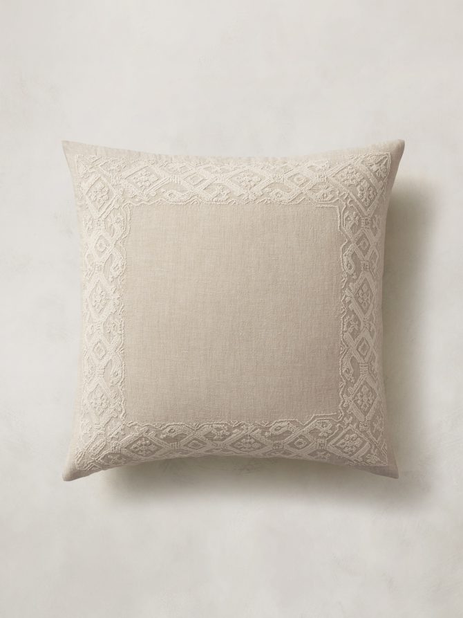 Embroidered Linen-Cotton Sham Set - Image 6