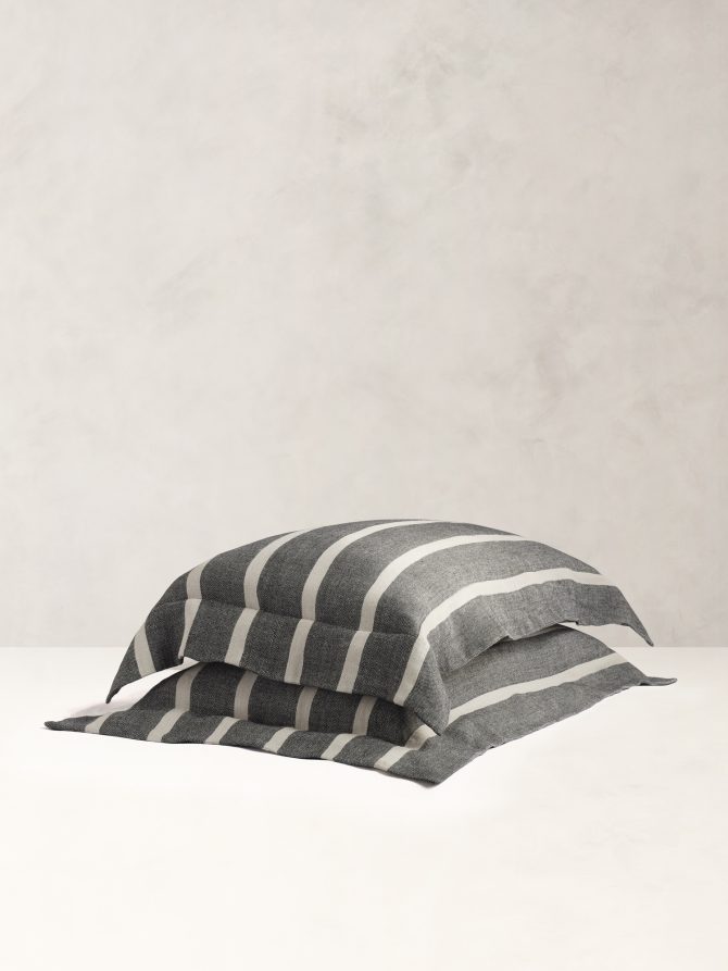 Bold Stripe Linen Sham Set