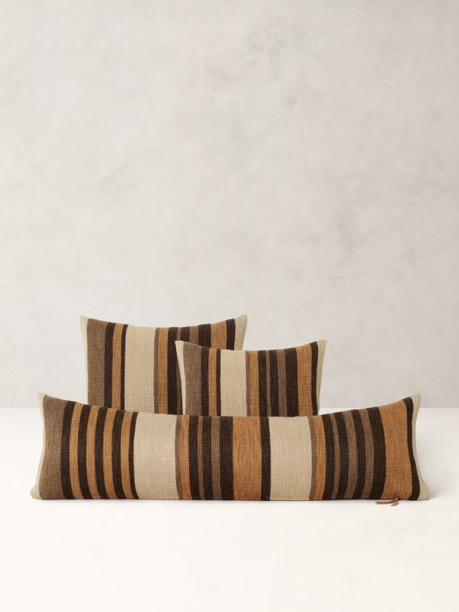 Handwoven Striped Cotton-Linen Pillow Cover