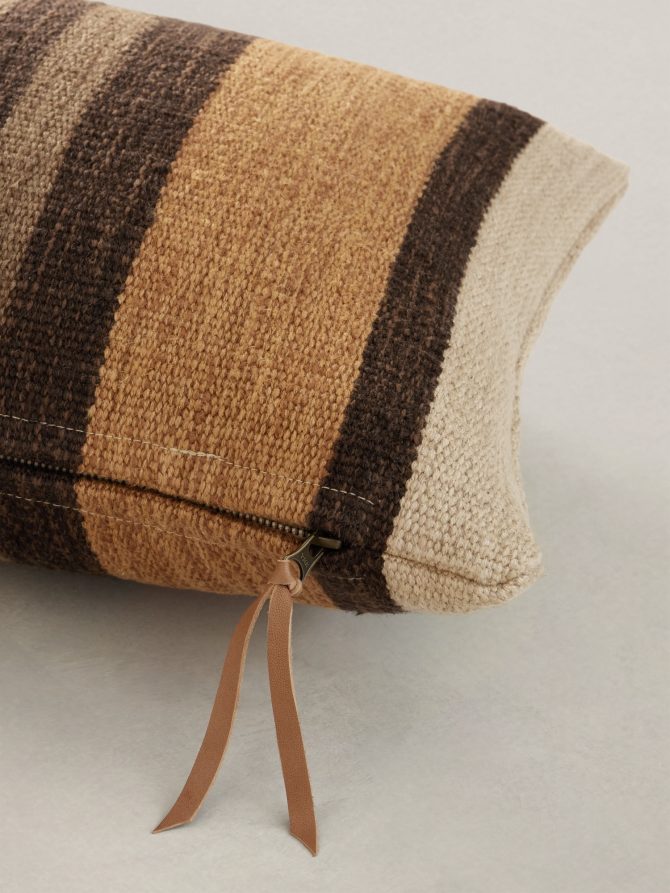 Handwoven Striped Cotton-Linen Pillow Cover - Image 3