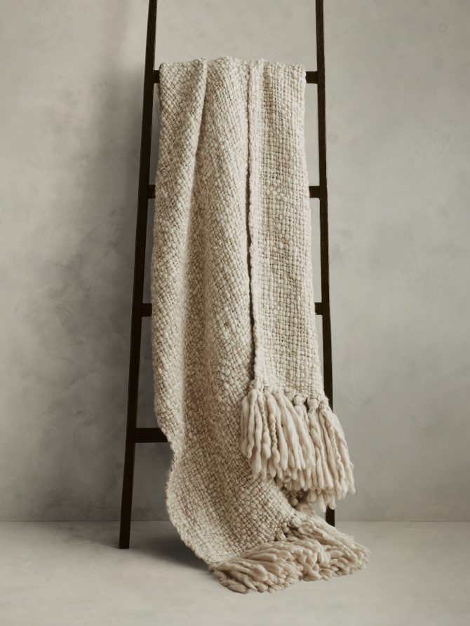 Hand-Carded Merino Throw Blanket