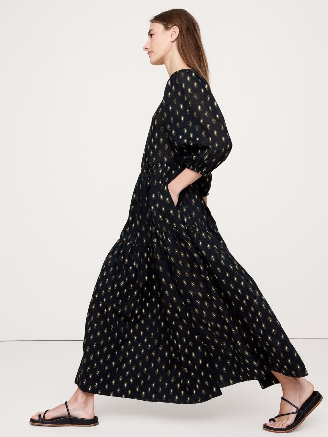 Cotton Wrap Maxi Dress - Image 3