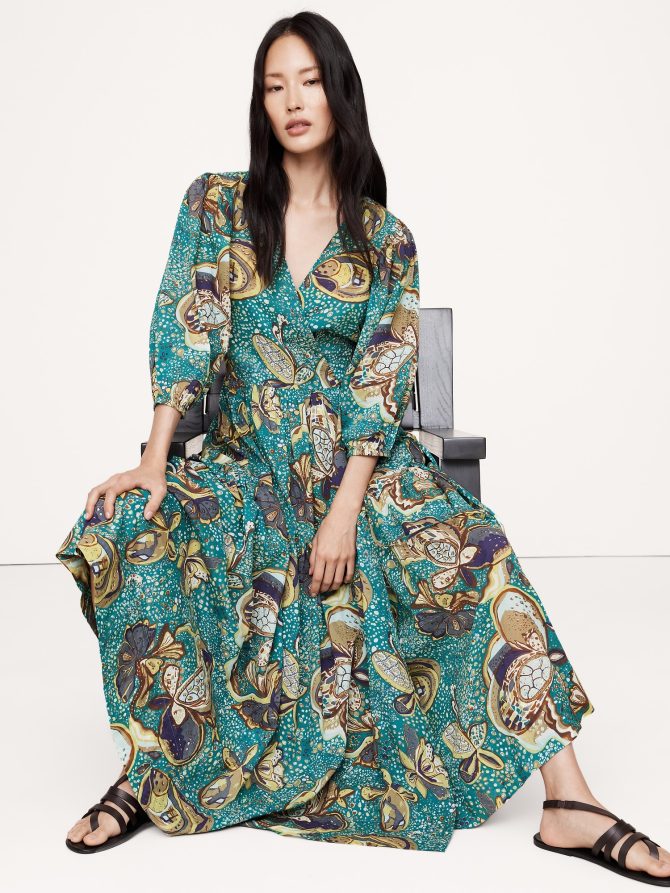 Cotton Wrap Maxi Dress - Image 6