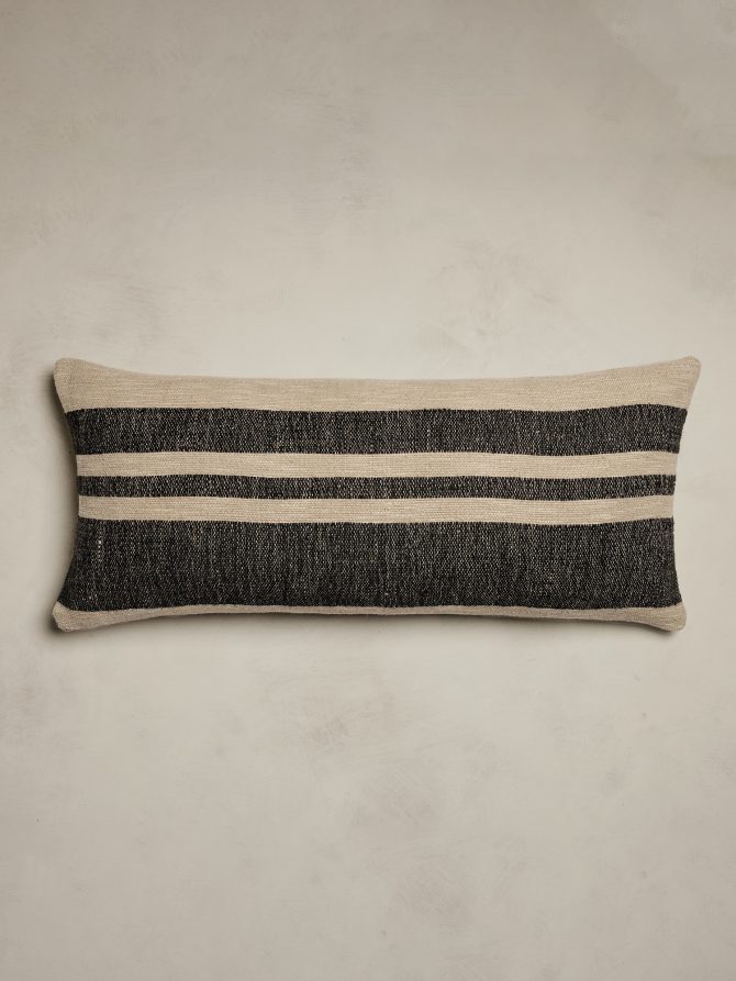 Hand-Woven Linen Stripe Pillow - Image 2