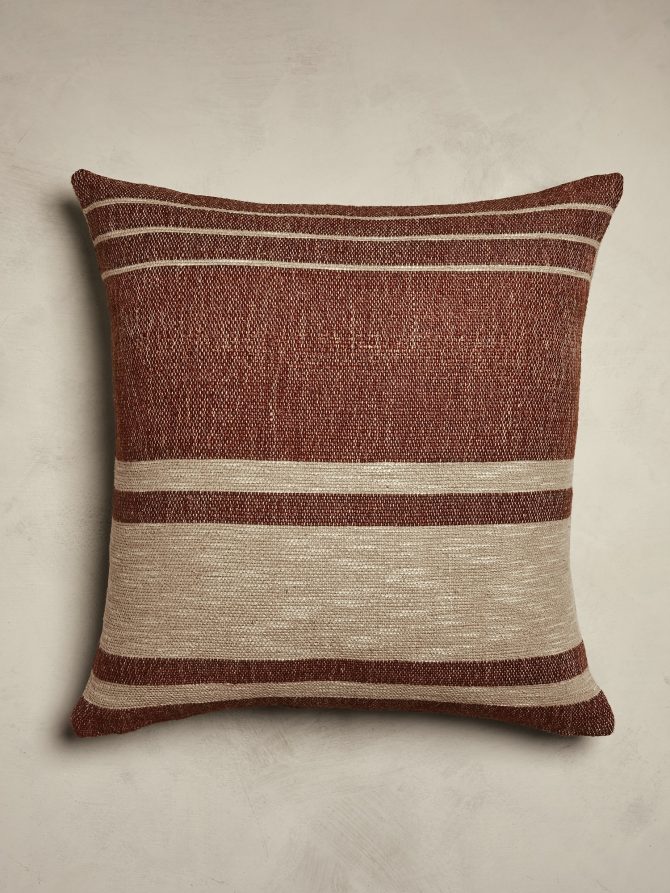 Hand-Woven Linen Stripe Pillow - Image 4