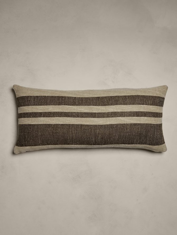 Hand-Woven Linen Stripe Pillow - Image 2