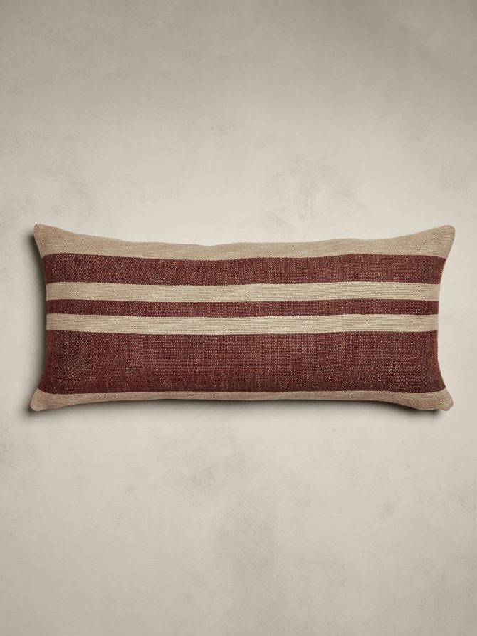 Hand-Woven Linen Stripe Pillow - Image 2
