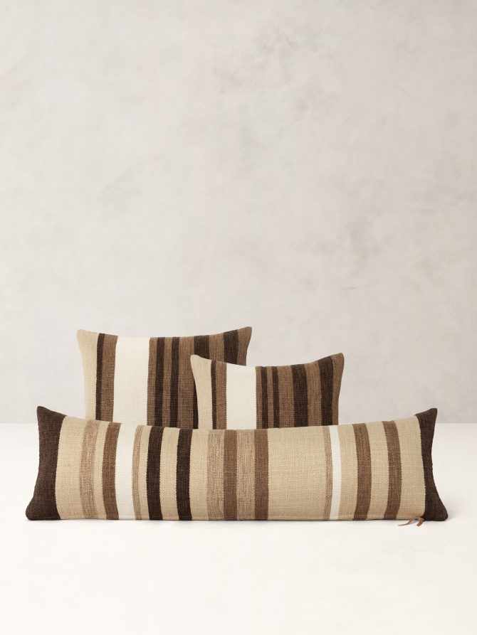 Handwoven Striped Cotton-Linen Pillow Cover