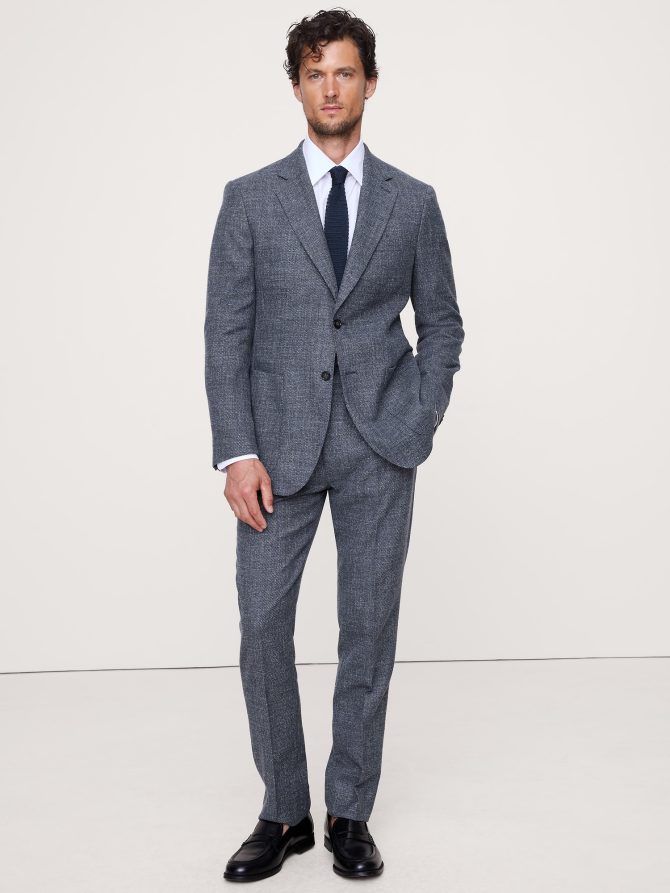 ITALIAN COTTON-WOOL TWEED SUIT JACKET - Image 5