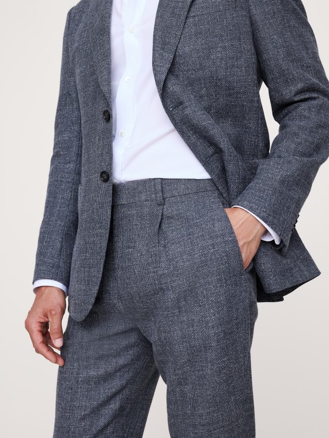 ITALIAN COTTON-WOOL TWEED SUIT PANT - Image 3