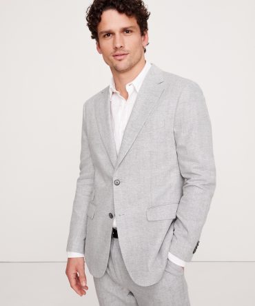 Herringbone Linen-Cotton Suit Jacket