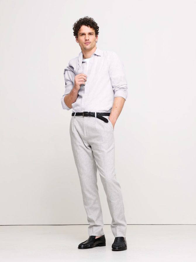 Herringbone Linen-Cotton Suit Pant - Image 2