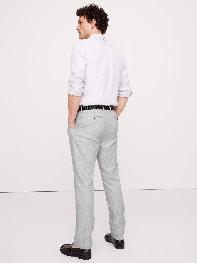 Herringbone Linen-Cotton Suit Pant - Image 3