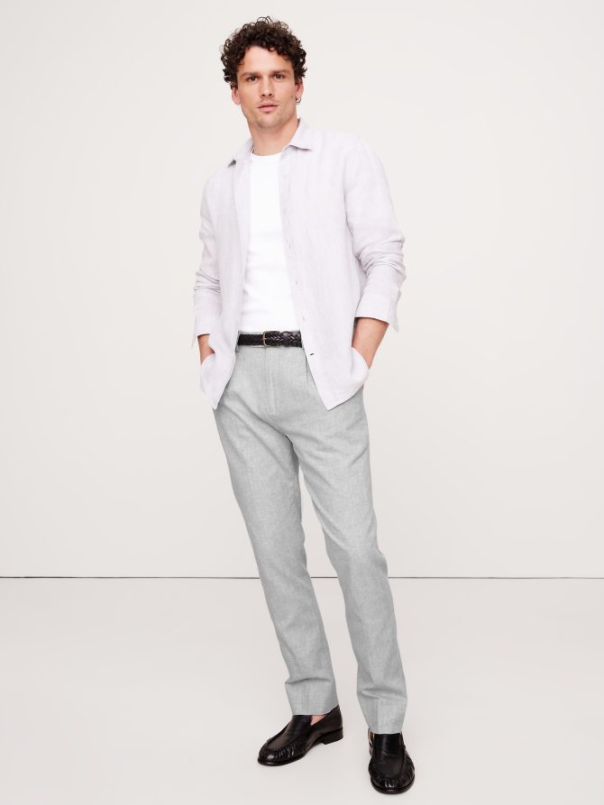 Herringbone Linen-Cotton Suit Pant - Image 6