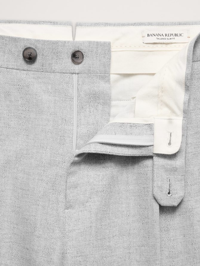 Herringbone Linen-Cotton Suit Pant - Image 7