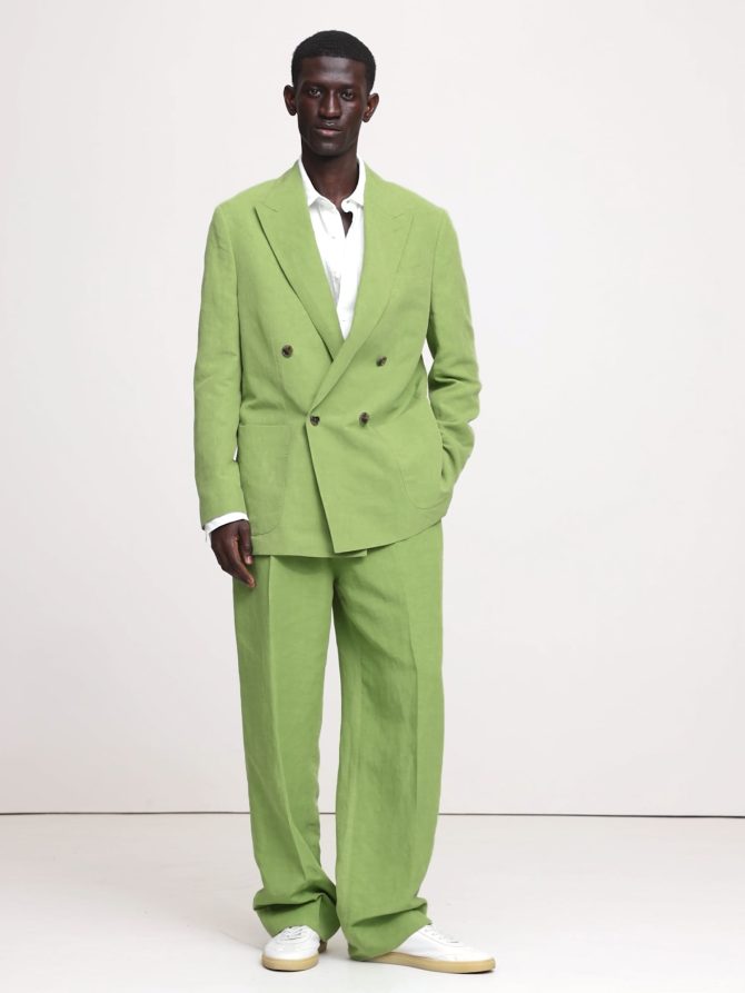 Relaxed Double-Breasted Tencel™-Linen Suit Jacket - Image 2