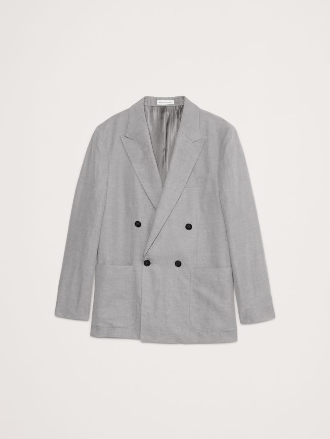 Relaxed Double-Breasted Tencel™-Linen Suit Jacket - Image 5