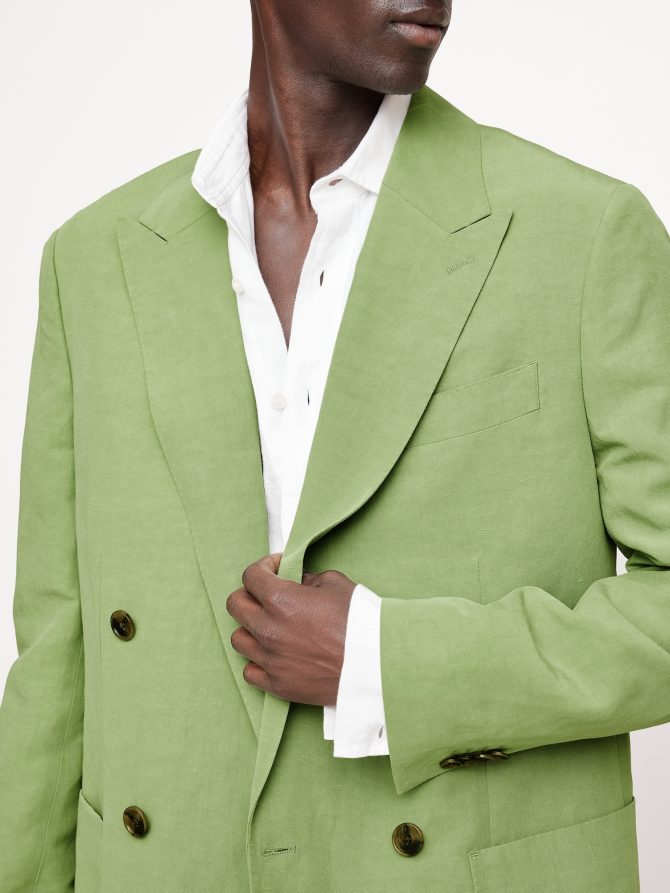 Relaxed Double-Breasted Tencel™-Linen Suit Jacket - Image 8