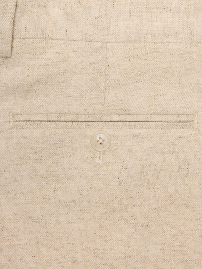 Herringbone Cotton-Linen Slim Suit Pant - Image 7