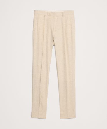 Herringbone Cotton-Linen Relaxed Suit Pant
