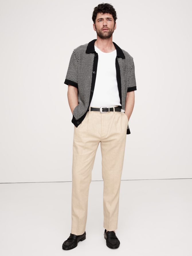 Herringbone Cotton-Linen Relaxed Suit Pant - Image 2
