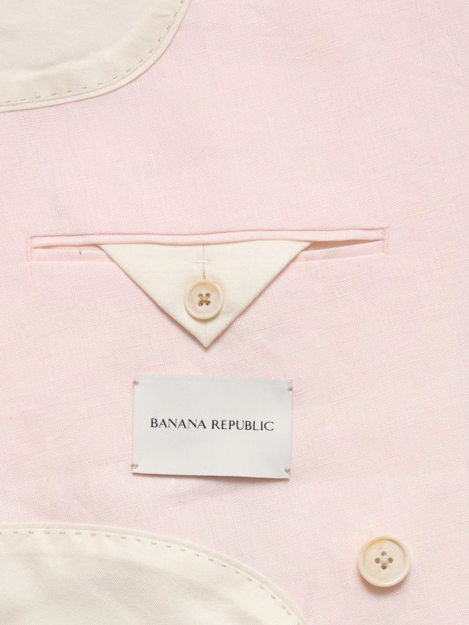 Double-Breasted Linen Suit Jacket - Image 7