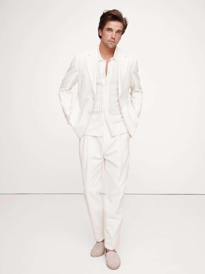 Pleated Cotton-Linen Blend Suit Pant - Image 6