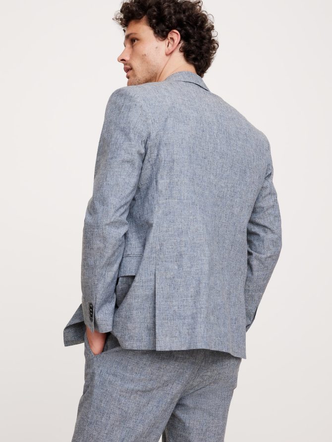 Cotton-Linen Double-Breasted Suit Jacket - Image 2