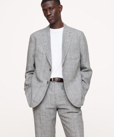 Plaid Linen Suit Jacket
