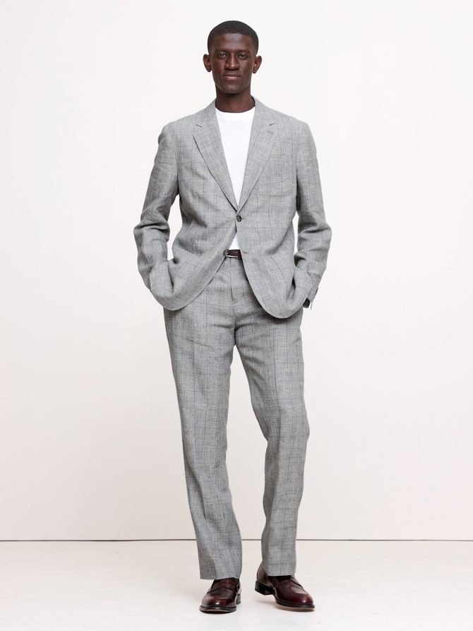 Plaid Linen Suit Jacket - Image 2