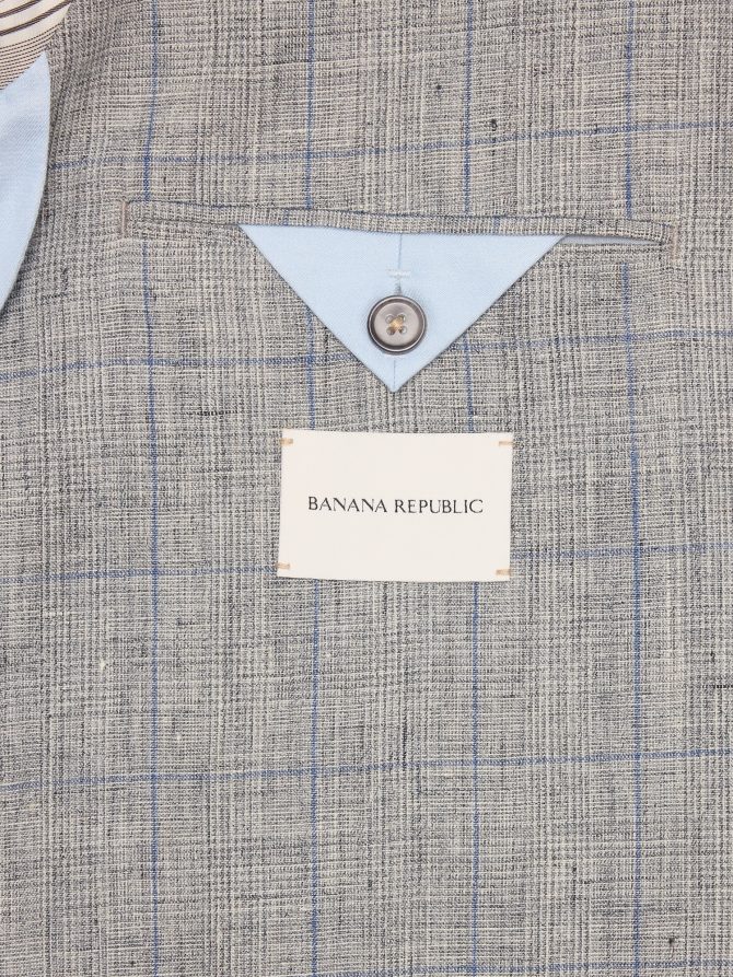 Plaid Linen Suit Jacket - Image 6