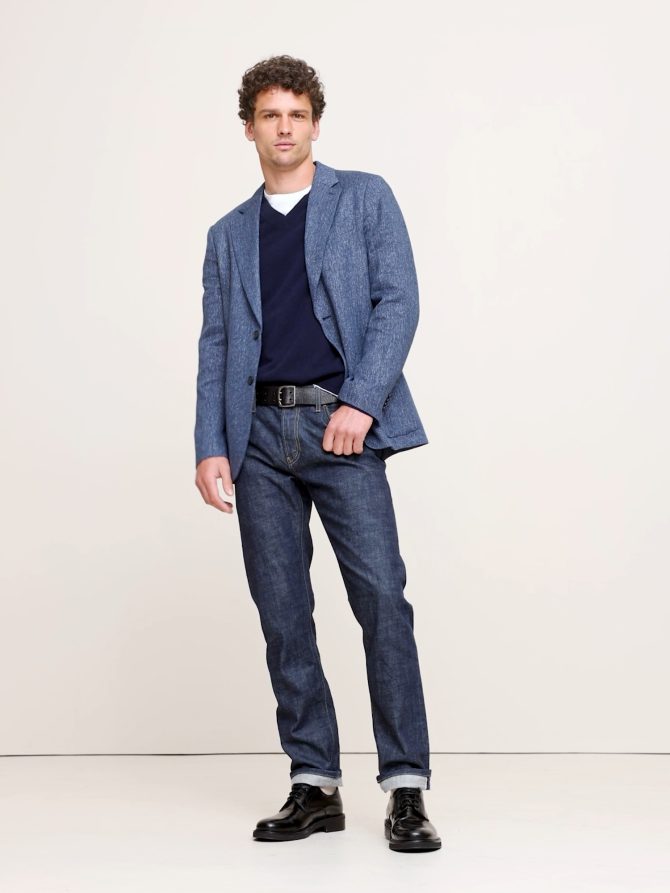 Linen-Cotton Herringbone Sport Coat - Image 2