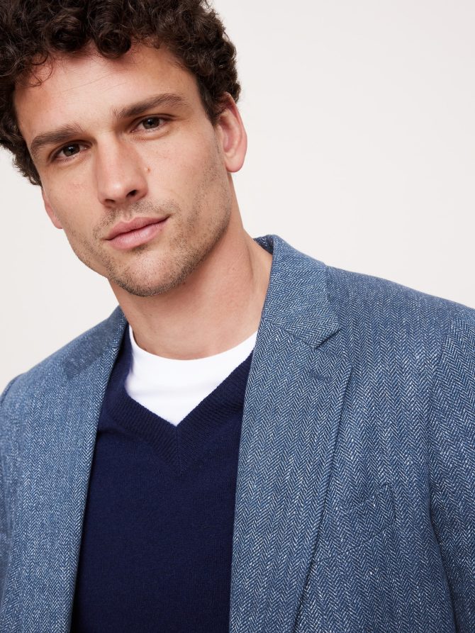 Linen-Cotton Herringbone Sport Coat - Image 4