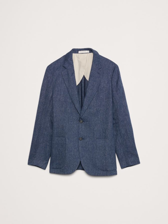 Linen-Cotton Herringbone Sport Coat - Image 5
