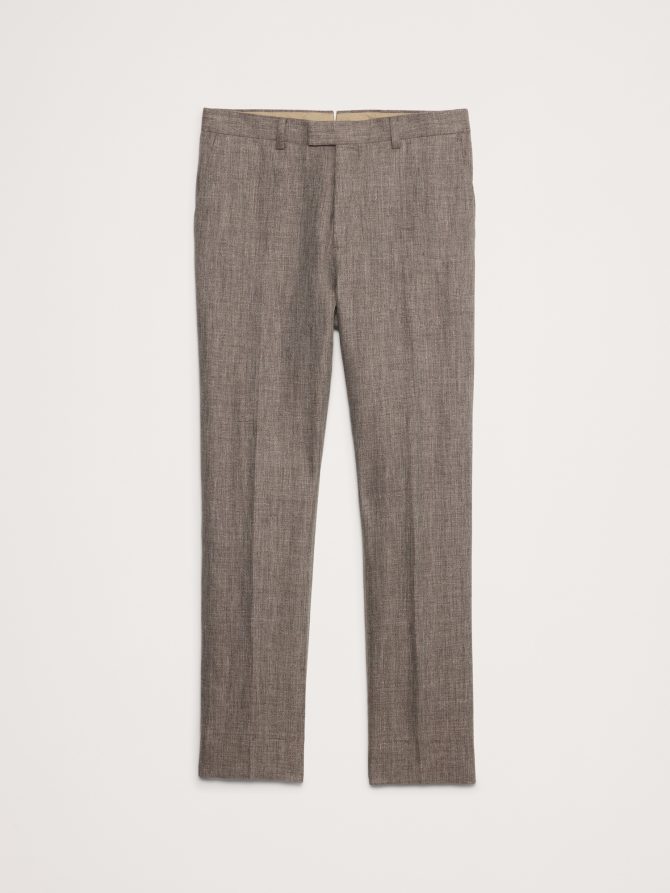 Herringbone Linen Straight Suit Pant - Image 5