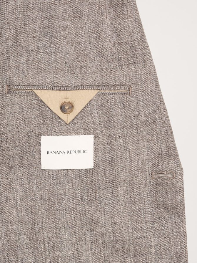 Herringbone Linen Suit Jacket - Image 7