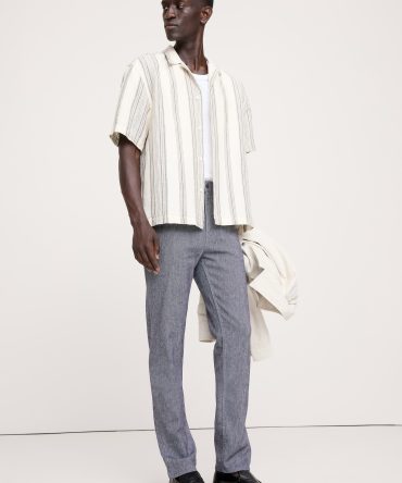 Slim Heathered Linen-Cotton Traveler Pant