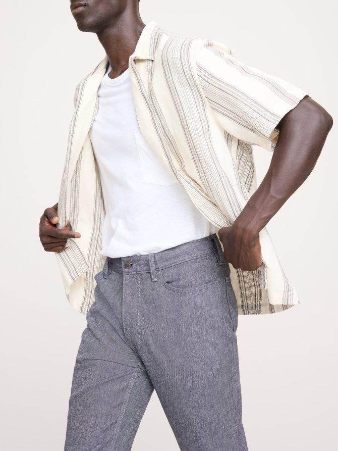 Slim Heathered Linen-Cotton Traveler Pant - Image 3