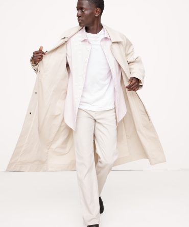 Straight Linen-Cotton Traveler Pant