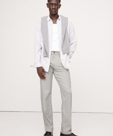 Straight Linen-Cotton Traveler Pant