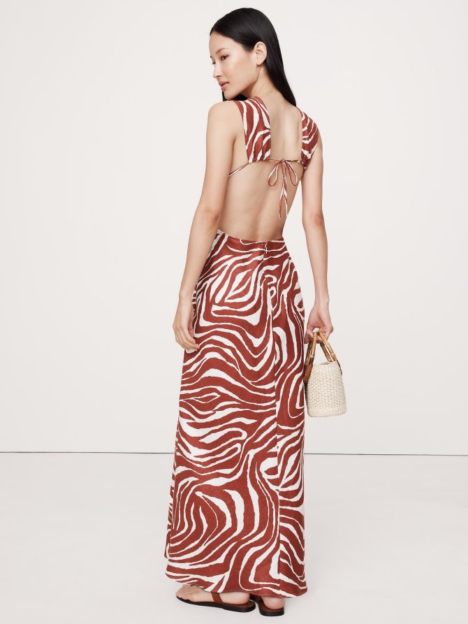 Backless Linen Maxi Dress - Image 3
