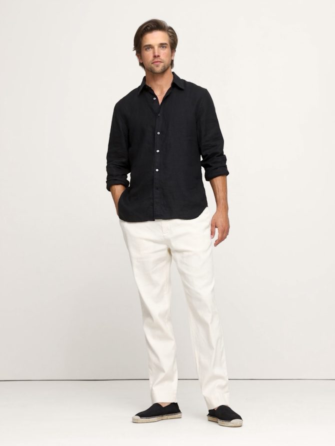 Italian Linen-Cotton Pull-On Pant - Image 2