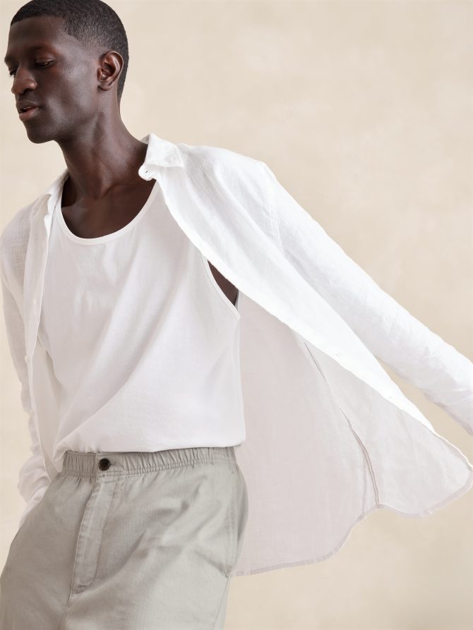Italian Linen-Cotton Pull-On Pant - Image 7