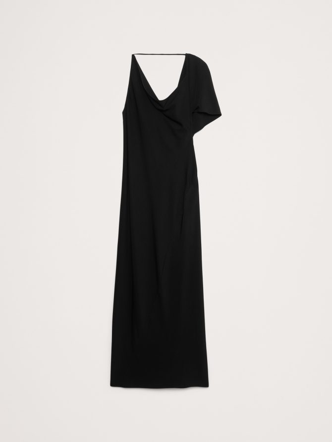 Stretch-Crepe Asymmetrical Open-Back Maxi Dress - Image 5